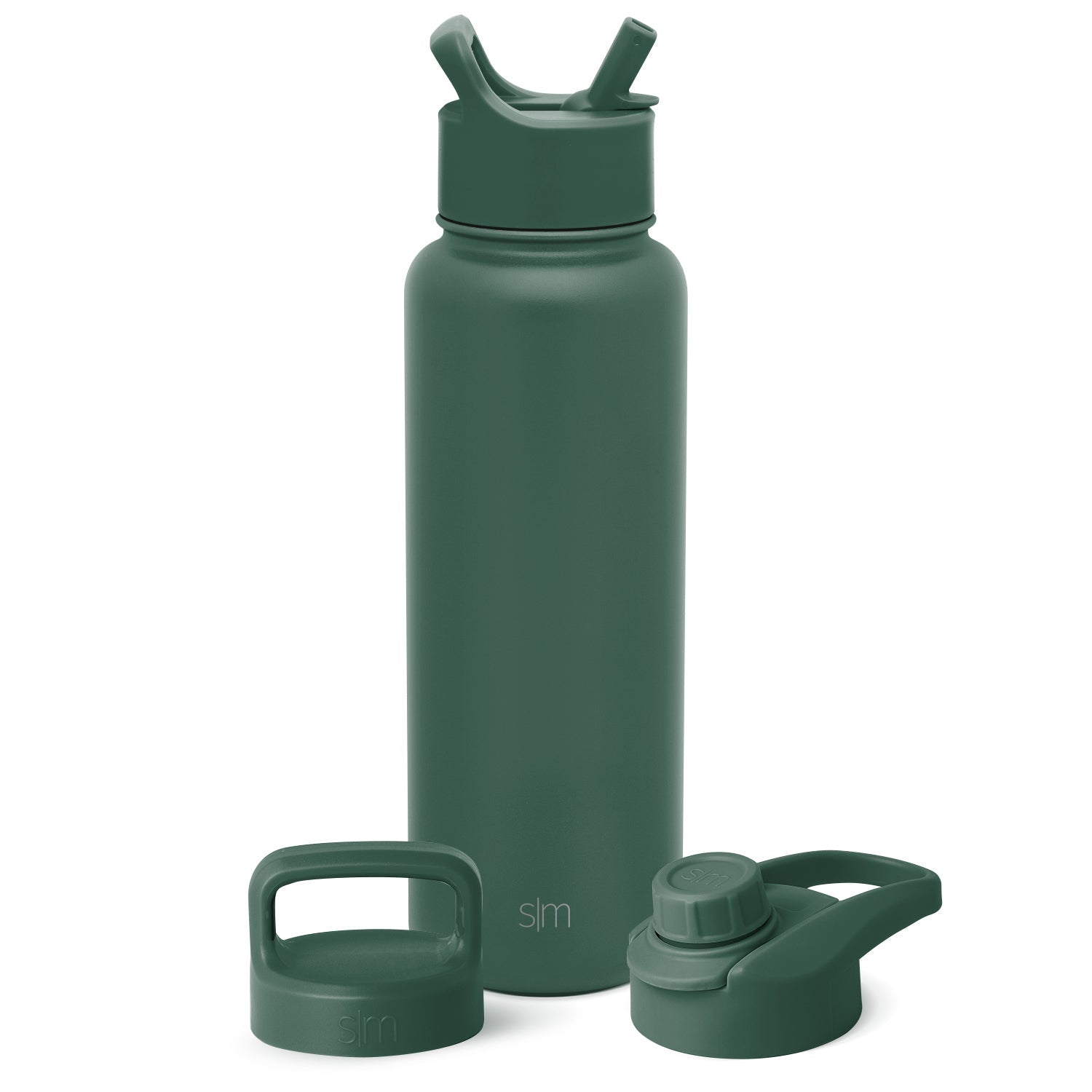 Summit Water Bottle with Straw Lid, Chug Lid, and Handle Lid - Forest